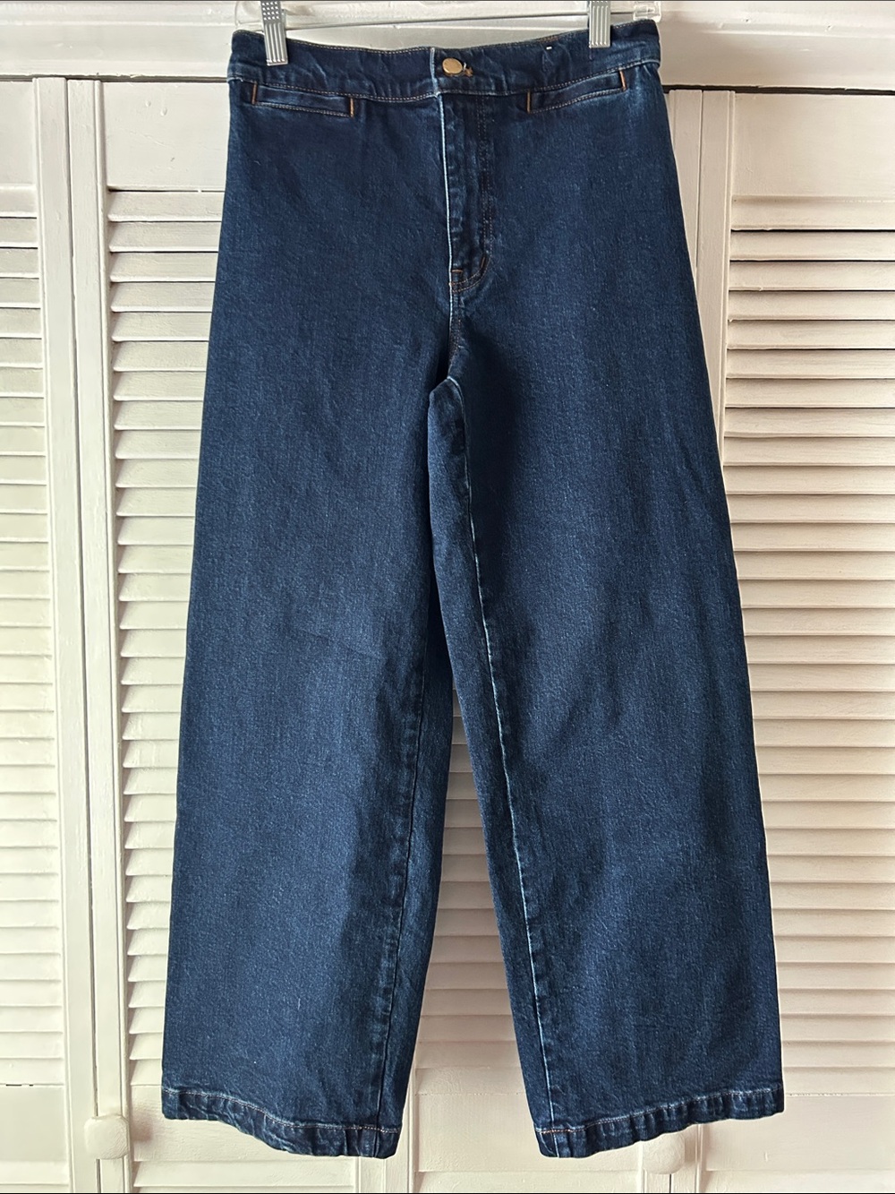 Madewell Dark Indigo Denim Pants wide leg